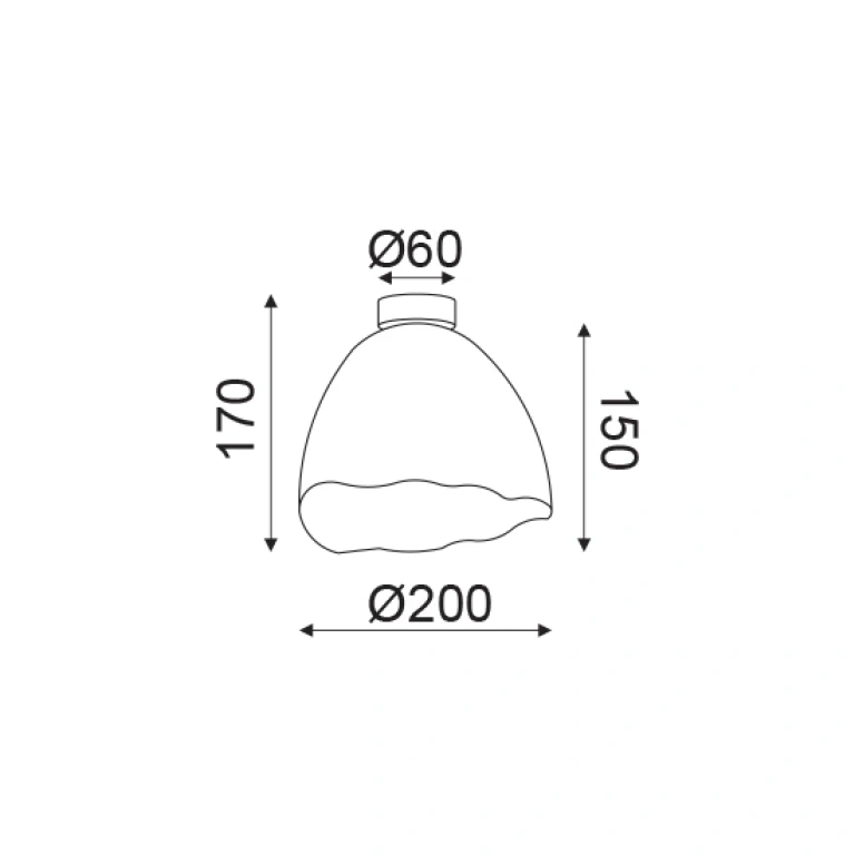Плафон от глина, cream+gold, aca lighting, avantgarde, 1x40w, v3722201cwg