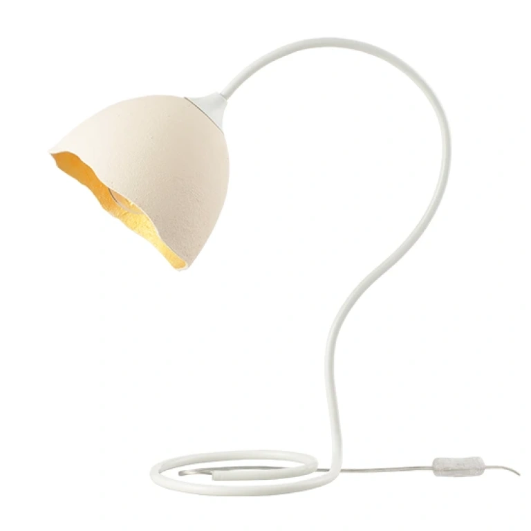 Натолна лампа от глина, cream+gold+matt white, aca lighting, avantgarde, 1x40w, v3722201twg