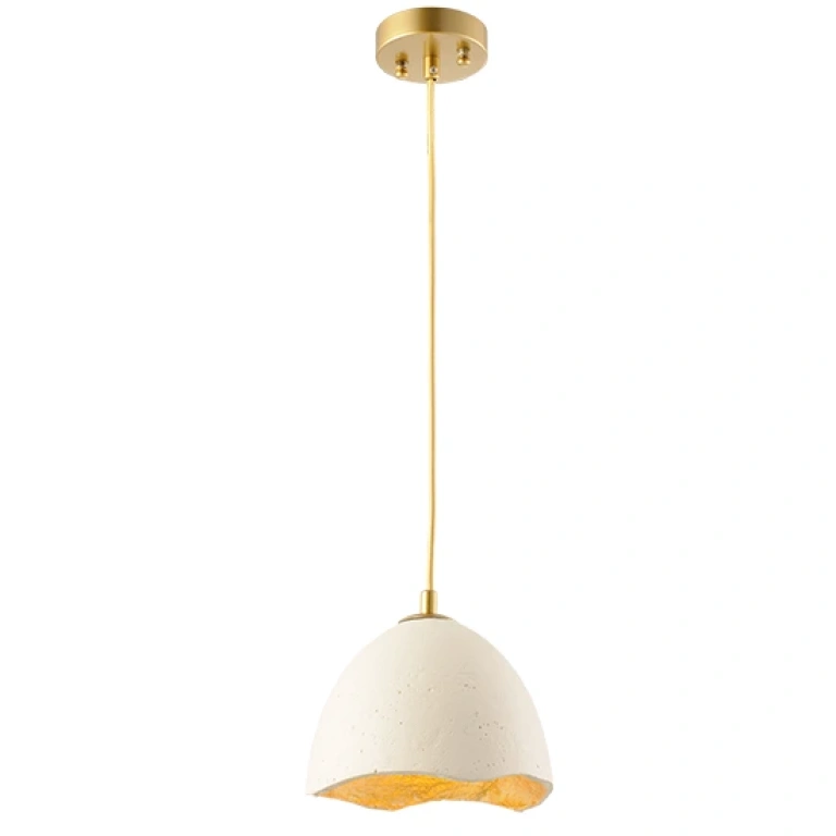 Пендел от глина, cream+gold, aca lighting, avantgarde, 1x40w, v3722201pwg