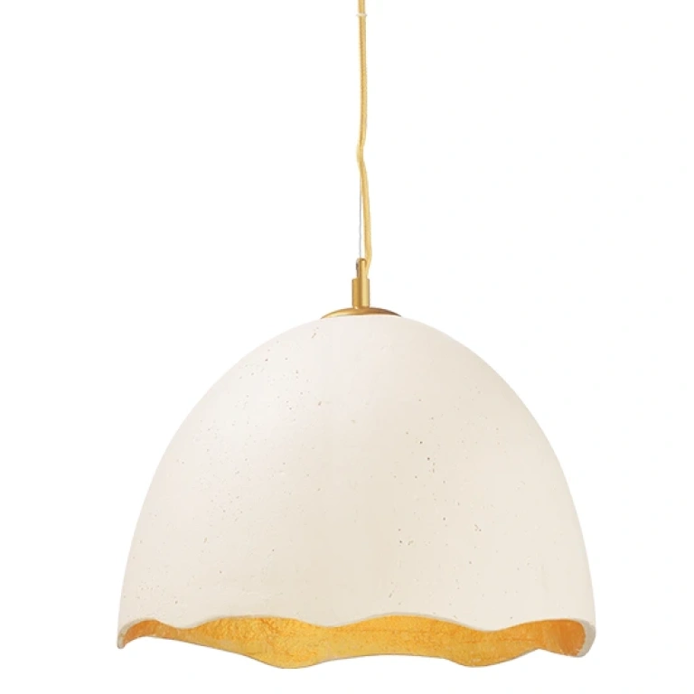 Пендел от глина, cream+gold, aca lighting, avantgarde, 1x40w, v3722351pwg