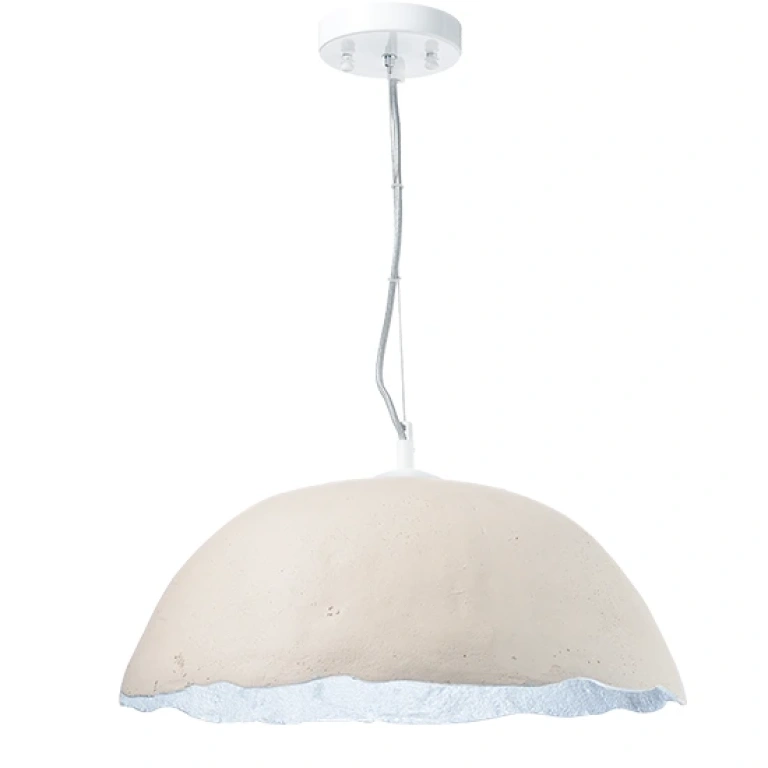 Пендел от глина, cream+silver+matt white, aca lighting, avantgarde, 1x40w, v3729451pws