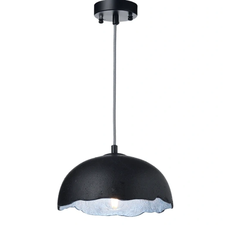 Пендел от глина, black+silver+matt black, aca lighting, avantgarde, 1x40w, v3729251pbs