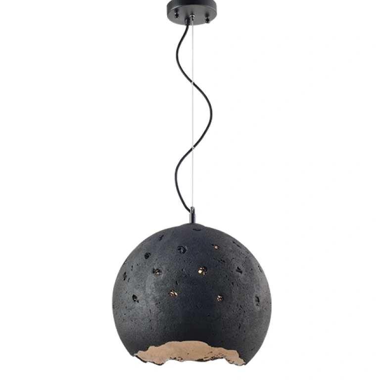 Пендел от глина, black+matt black, aca lighting, avantgarde, 1x40w, v372261pbk
