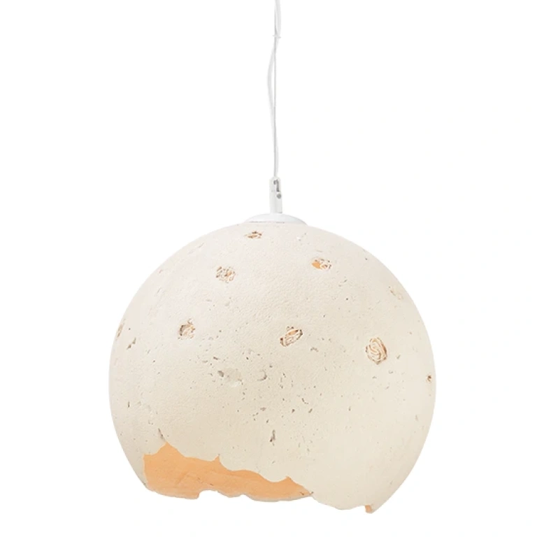 пендел от глина, cream+matt white, aca lighting, avantgarde, 1x40w, v372261pwh