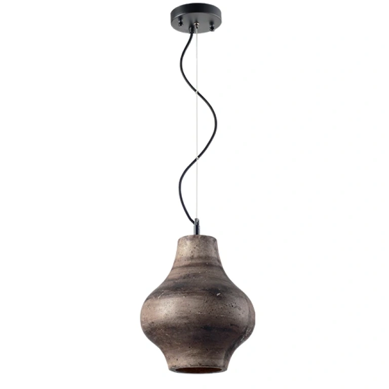 Пендел от глина, matt black+brown-black, aca lighting, avantgarde, 1x40w, v372641pb