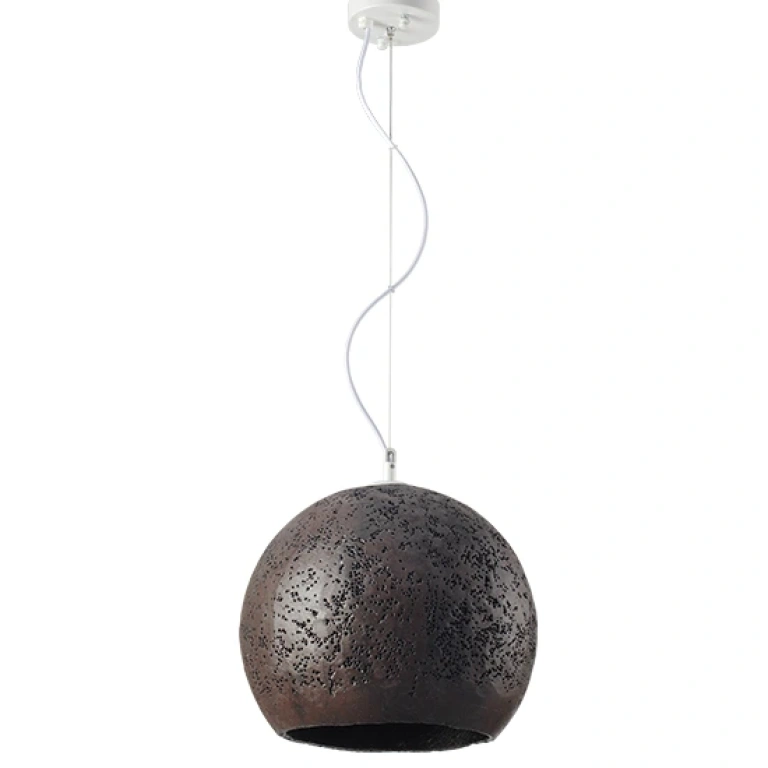 пендел от глина, dark brown+matt white, aca lighting, avantgarde, 1x40w, v372351pbn