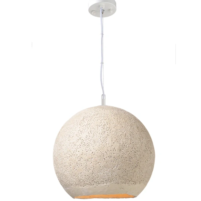 Пендел от глина, beige+matt white, aca lighting, avantgarde, 1x40w, v372351pbe
