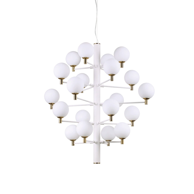 стъклен полилей, bianco, ideal lux, copernico sp20, 20x40w, 197326