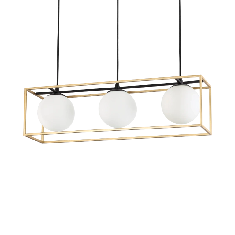 метален полилей, ottone, ideal lux, lingotto sp3, 3x40w, 198125