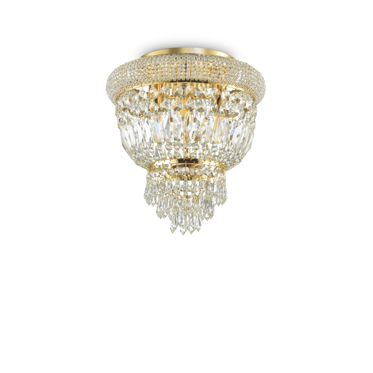 Кристален плафон, ottone, ideal lux, dubai pl3, 3x40w, 200996