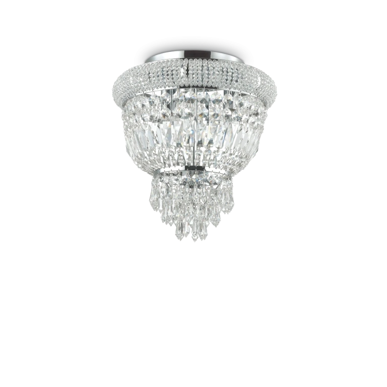 кристален плафон, cromo, ideal lux, dubai pl3, 3x40w, 207162