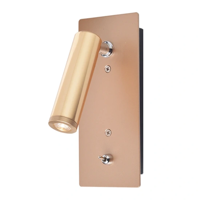 метален аплик, paint dark gold+chrome, aca lighting, wall&ceiling luminaires, led 3w, 4000k, 210lm, 151bmg