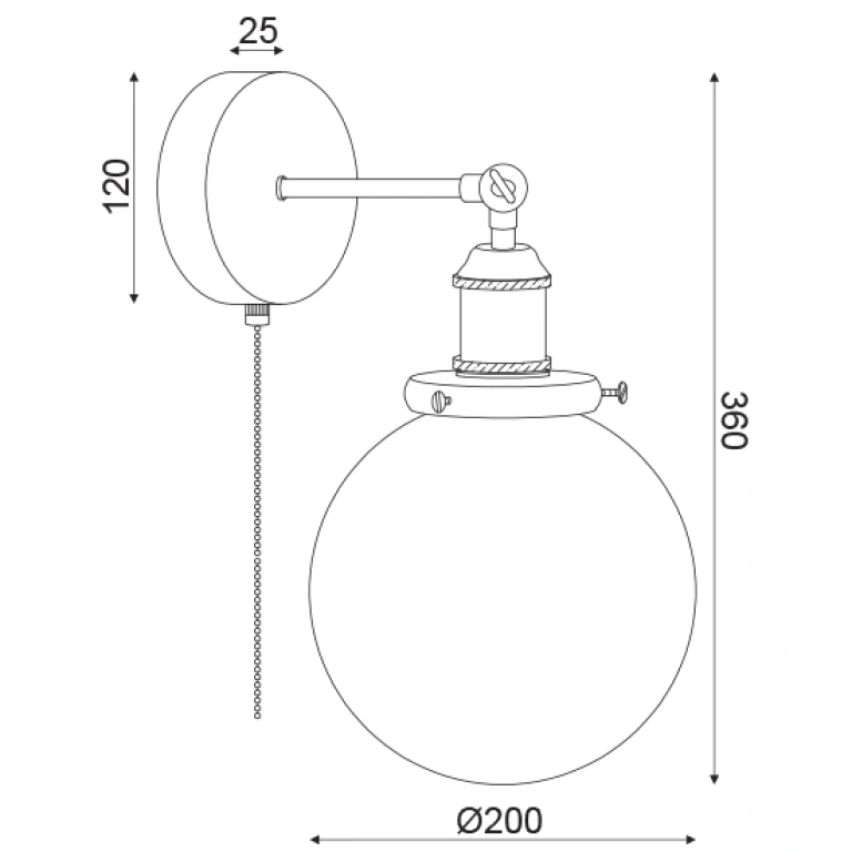 Стъклен аплик, satin nickel+transparent, aca lighting, wall&ceiling luminaires, 1x40w, od90681wn