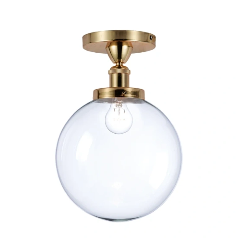 Стъклен плафон, polished brass+transparent, aca lighting, wall&ceiling luminaires, 1x40w, od90151cbr