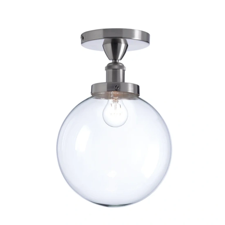 стъклен плафон, satin nickel+transparent, aca lighting, wall&ceiling luminaires, 1x40w, od90151cn