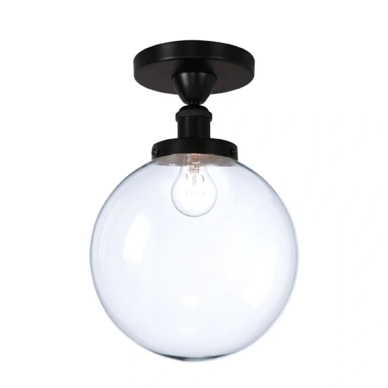 стъклен плафон, matt black+transparent, aca lighting, wall&ceiling luminaires, 1x40w, od90151cb