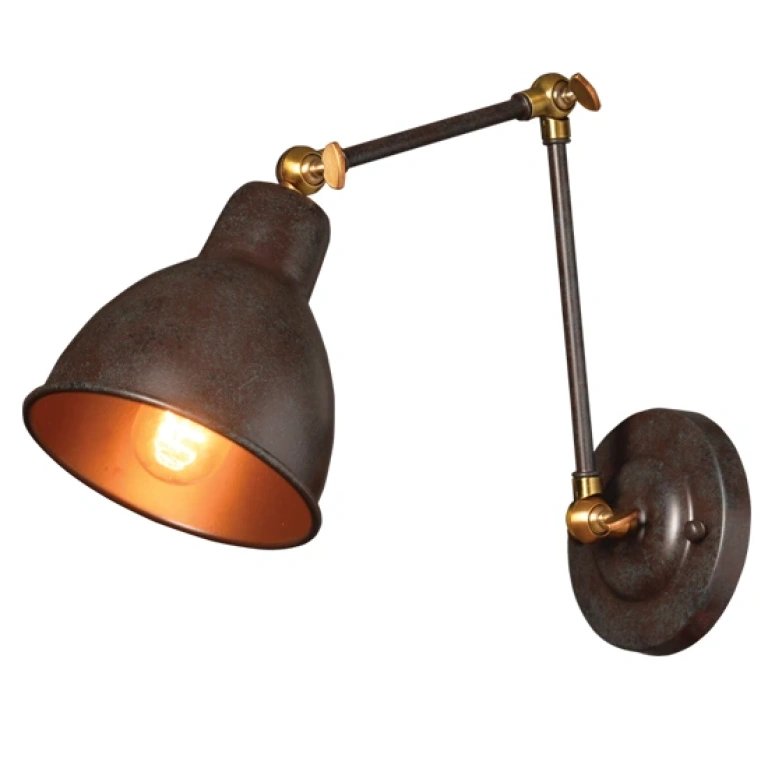 метален спот, rust+brown+satin brass, aca lighting, spot luminaires, 1x40w, eg168871wr