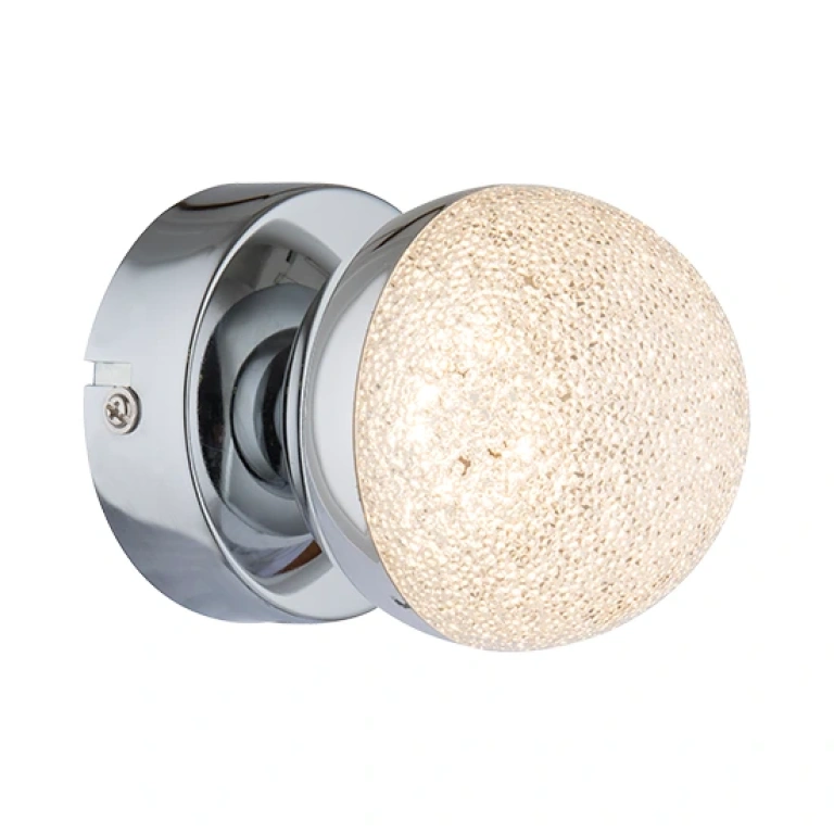 Метален плафон, chrome+transparent crystallize, aca lighting, spot luminaires, led 4w, 3000k, 250lm, mc3001leda