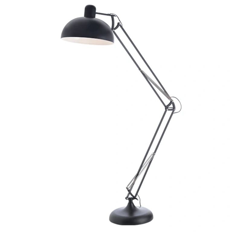 метален лампион, matt black, aca lighting, floor&table&office luminaires, 1x40w, ml308021bk