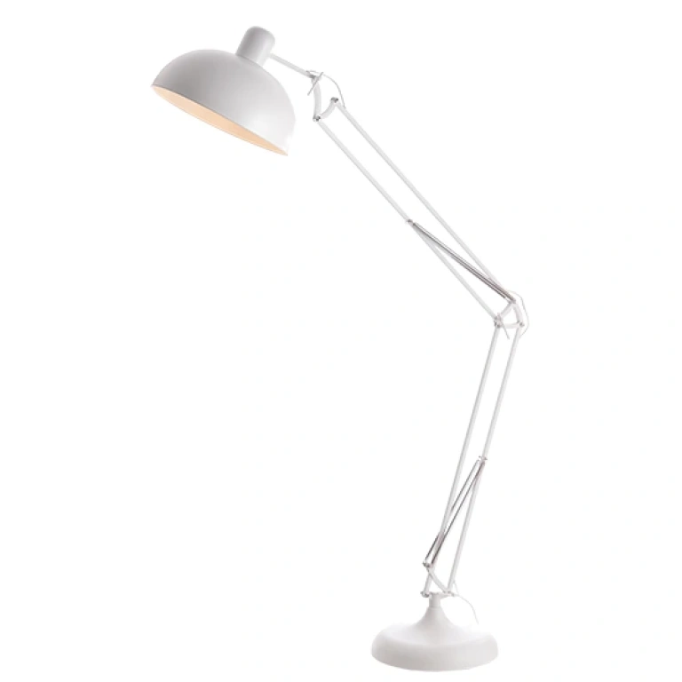 метален лампион, matt white, aca lighting, floor&table&office luminaires, 1x40w, ml308021wh
