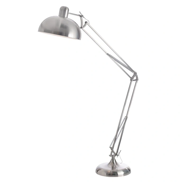 метален лампион, satin nickel, aca lighting, floor&table&office luminaires, 1x40w, ml308021bn