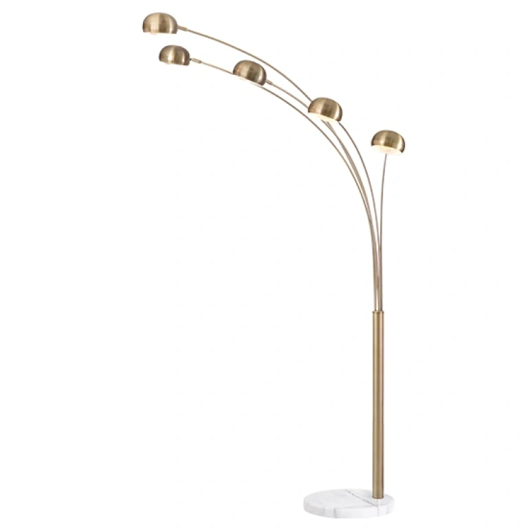 метален лампион, satin bronze+white, aca lighting, floor&table&office luminaires, 5x40w, ml312461fb