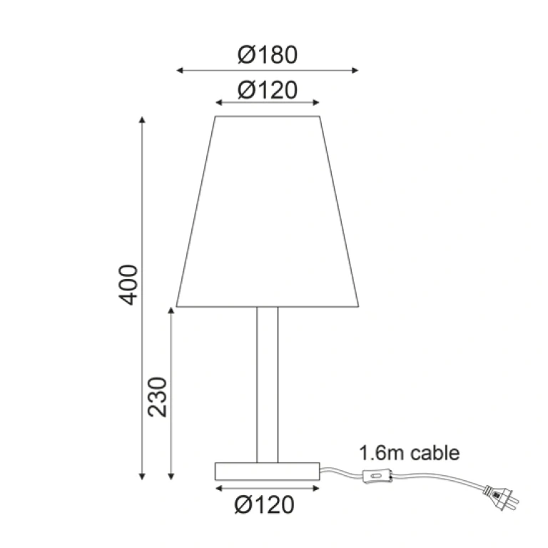 Текстилна настолна лампа, white+natural, aca lighting, floor&table&office luminaires, 1x40w, tf176731tnw
