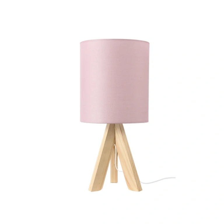 Текстилна настолна лампа, pale pink+natural, aca lighting, floor&table&office luminaires, 1x40w, tf176721tpp