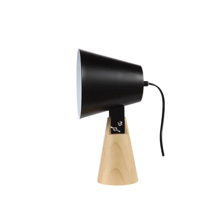 метална настолна лампа, black+natural, aca lighting, floor&table&office luminaires, 1x40w, tf177491tbk