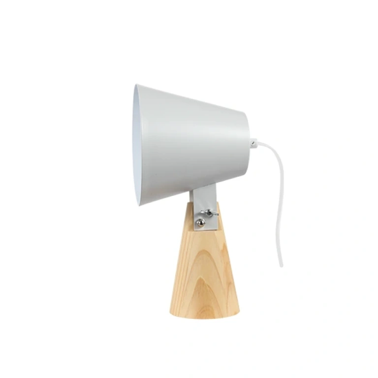 метална настолна лампа, light grey+natural, aca lighting, floor&table&office luminaires, 1x40w, tf177491twh