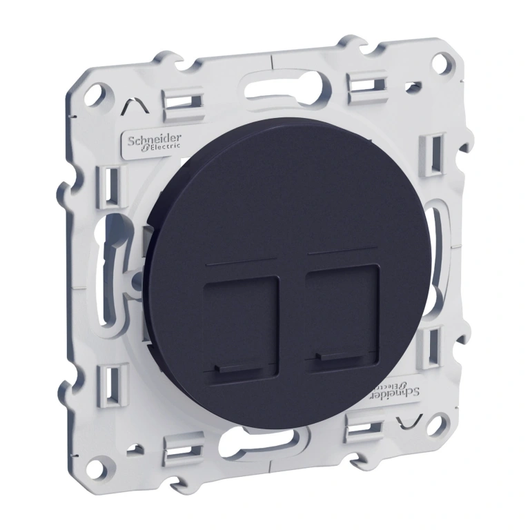 розетка двойна 2хrg45 cat.6, антрацит, schneider, odace, s540486