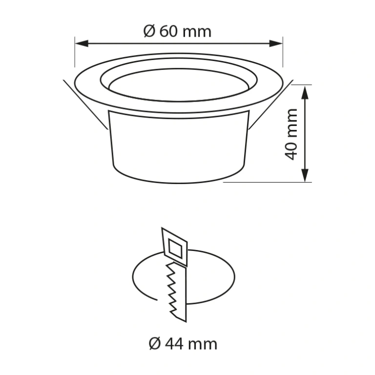 Led панел за вграждане, бял, ultralux, 4w, топла светлина, 2700k, 300lm, llv427