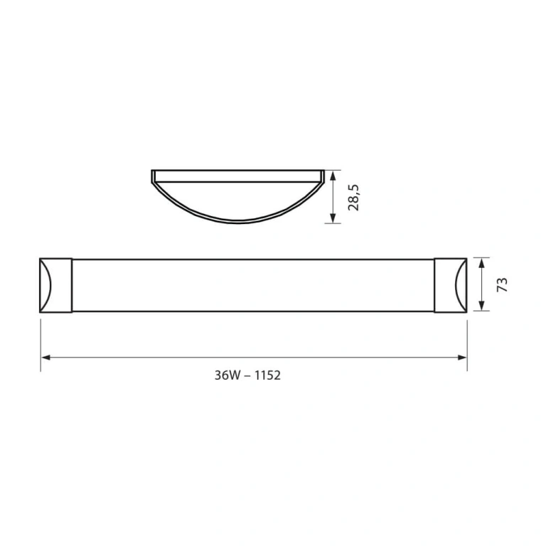 Pvc осветително тяло,  flat led 36w, бяла светлина, 4000k, 3200lm, flat led, bg марки, 003731