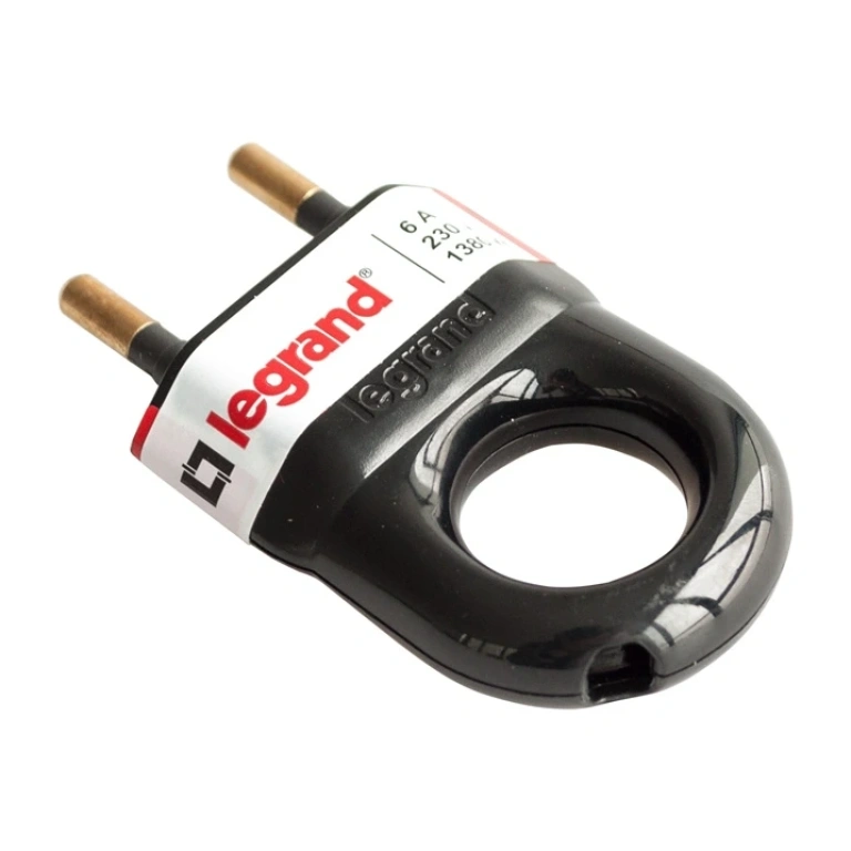 щепсел, черен, 6а, 230v, 1380w, legrand,  50163