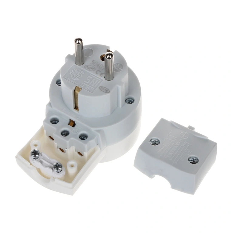 Щепсел с копче и LED индикация, бял, 2P+T,16а, 230v, 3680w, legrand, 50409