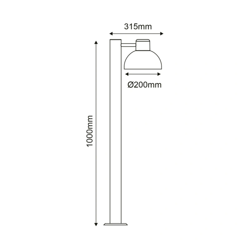 Градински стълб bero, black, 1xE27, aca lighting, bero1pobk