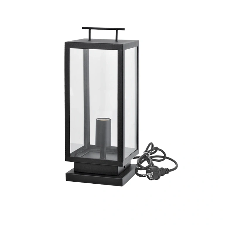 Градинска настолна лампа celia, black, 1xE27, aca lighting, celia1fplbk