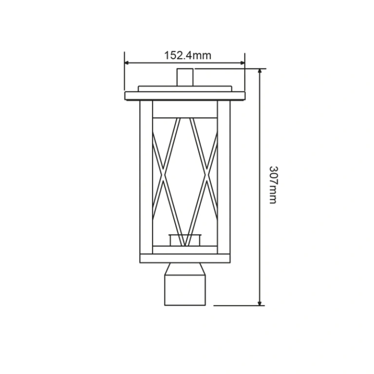 Градински фенер за стълб ф60 nissa, silver, 1xE27, aca lighting, nissa1ptps