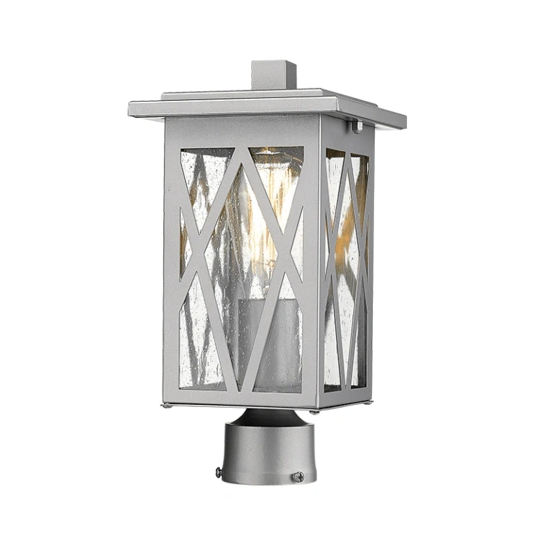 Градински фенер за стълб ф60 nissa, silver, 1xE27, aca lighting, nissa1ptps