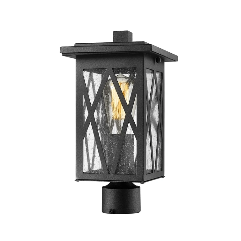 градински фенер за стълб ф60 nissa, black, 1xE27, aca lighting, nissa1ptbk