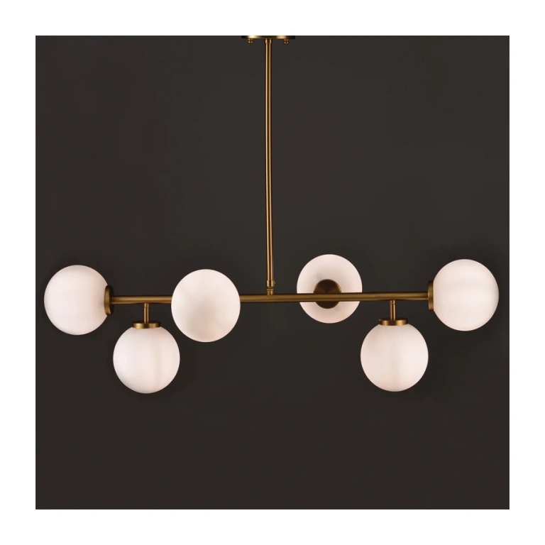 Полилей avantgarde, brass+white, 6xE27, aca lighting, v360506p