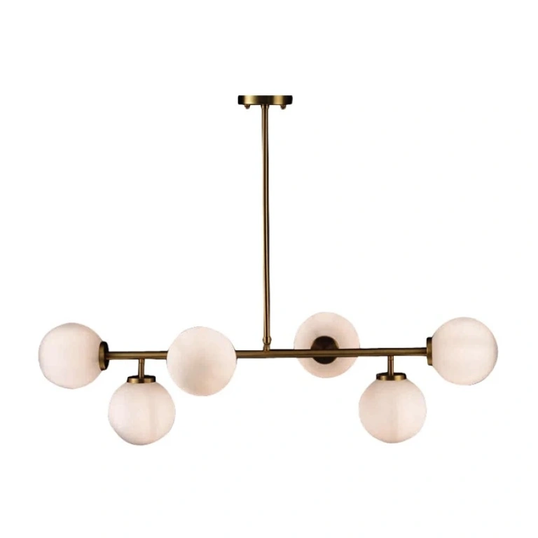 Полилей avantgarde, brass+white, 6xE27, aca lighting, v360506p