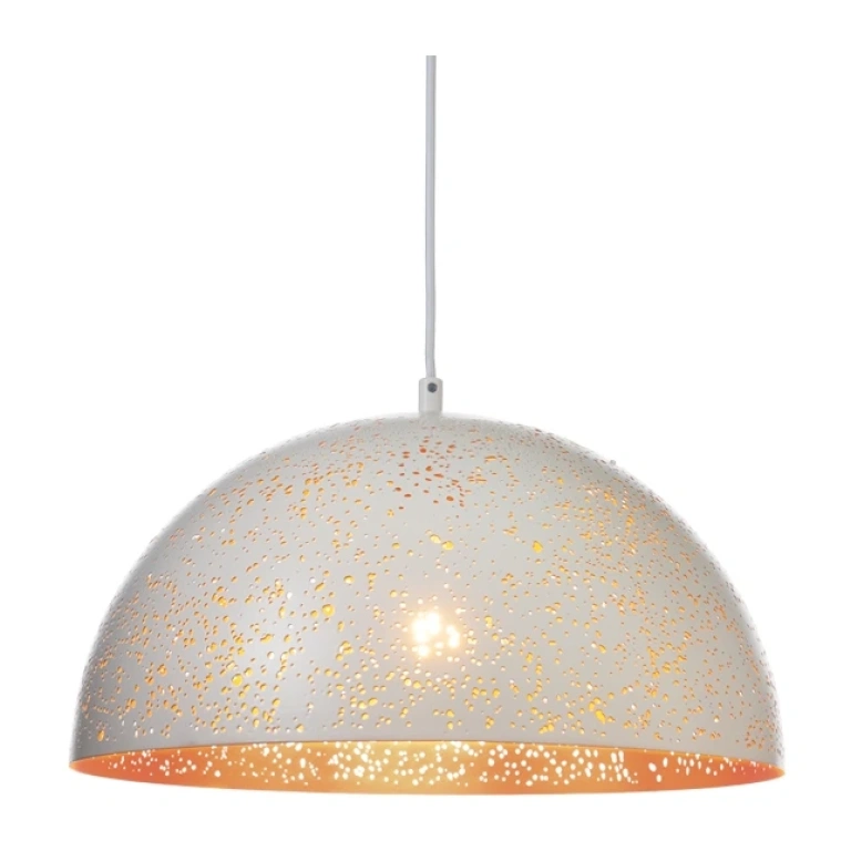пендел avantgarde, matt white+matt brass, 1xE27, aca lighting, v363381pwg