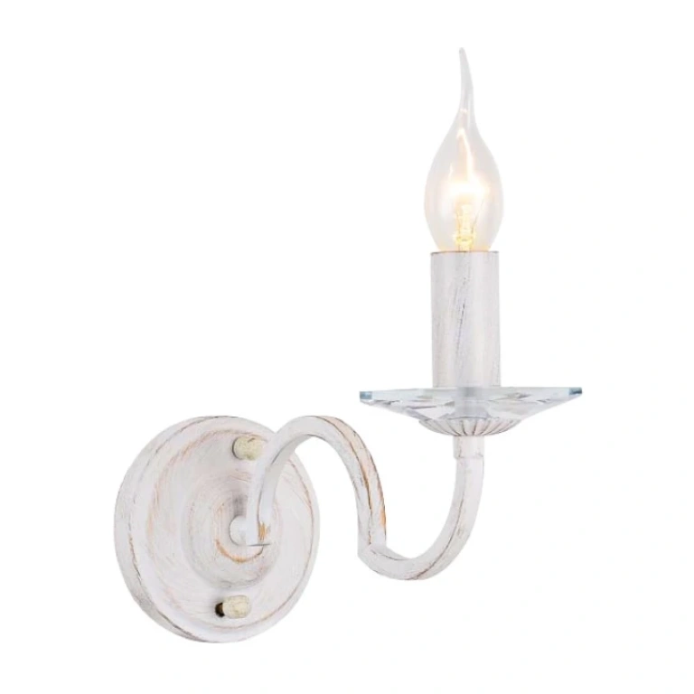 Аплик elegant, white patine+clear, 1xE14, aca lighting, dl9361wwg