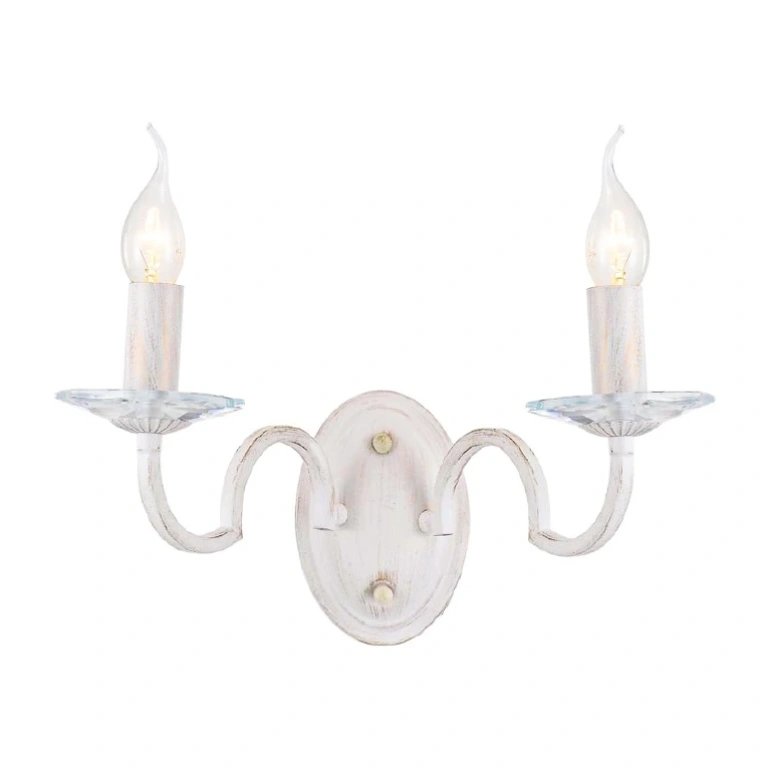 Аплик elegant, white patine+clear, 2xE14, aca lighting, dl9362wwg