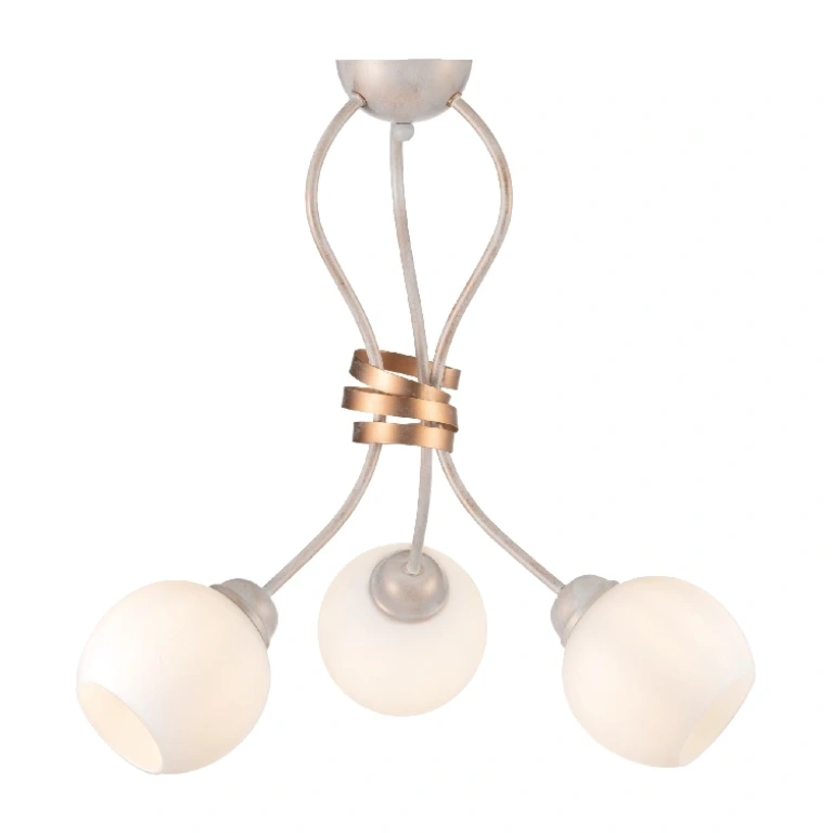 Полилей elegant, white patine+antique gold+white, 3xE27, aca lighting, dl11693c
