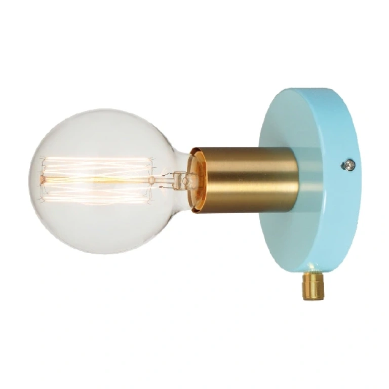 аплик wall&ceiling luminaires, polished turquise+brushed brass, 1xE27, aca lighting, v36382mb