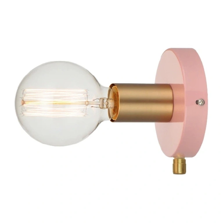 Аплик wall&ceiling luminaires, polished dusky pink+brushed brass, 1xE27, aca lighting, v36382pb