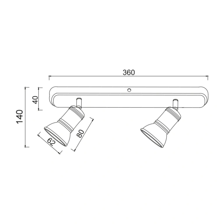 Спот spot luminaires, bronze, 2xGU10, aca lighting, su282pbr
