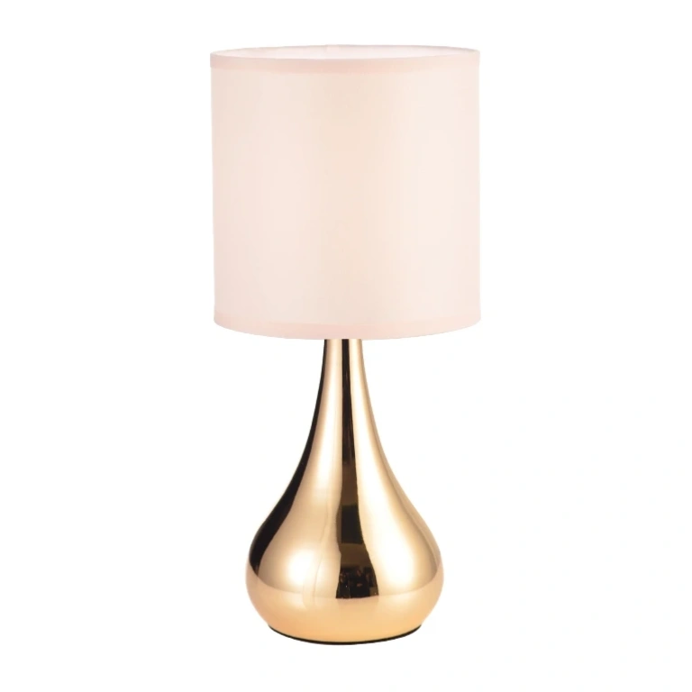 настолна лампа table&floor luminaires, polished brass+pale pink, 1xE14, aca lighting, ks1178t1pg